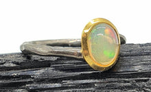 Load image into Gallery viewer, Ethiopian Opal Ring, Size 8, Sterling Silver, 14K Rose Gold Electroplated - GemzAustralia 