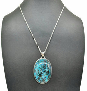 Shattuckite Pendant, Sterling Silver, mix of Azurite, Chrysocolla & Malachite - GemzAustralia 