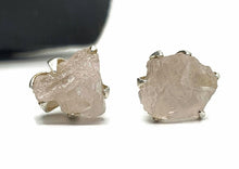 Load image into Gallery viewer, Rose Quartz Studs, Sterling Silver, Rose Buds, Rough / Raw gemstone, Romance Stone - GemzAustralia 