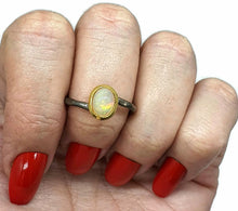 Load image into Gallery viewer, Ethiopian Opal Ring, Size 8, Sterling Silver, 14K Rose Gold Electroplated - GemzAustralia 