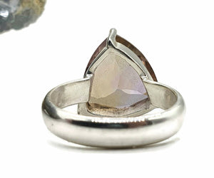 Ametrine Ring, Size 5, Sterling Silver, Trillion Shaped, Mixture of Amethyst & Citrine - GemzAustralia 