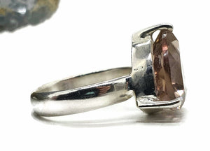 Ametrine Ring, Size 5, Sterling Silver, Trillion Shaped, Mixture of Amethyst & Citrine - GemzAustralia 