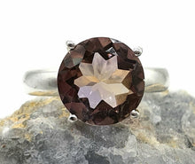 Load image into Gallery viewer, Ametrine Ring, Size 11, Sterling Silver, Round Faceted, Solitaire Ring - GemzAustralia 