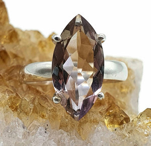 Ametrine Ring, Size 9, Sterling Silver, Marquise Faceted - GemzAustralia 