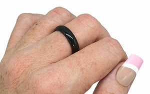 Canadian Jade Ring, Size 8.75, Black Jade, British Columbia Nephrite Jade - GemzAustralia 