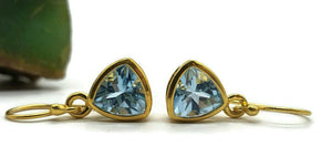 Peridot or Blue Topaz Earrings, Sterling Silver, 18K gold electroplated, August & December Birthstones - GemzAustralia 