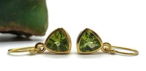 Peridot or Blue Topaz Earrings, Sterling Silver, 18K gold electroplated, August & December Birthstones - GemzAustralia 