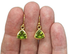 Load image into Gallery viewer, Peridot or Blue Topaz Earrings, Sterling Silver, 18K gold electroplated, August &amp; December Birthstones - GemzAustralia 