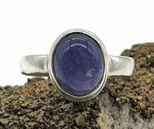 Load image into Gallery viewer, Tanzanite Ring, size 7.25, Sterling Silver, Cabochon Tanzanite, Oval Gemstone - GemzAustralia 