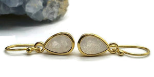 Rainbow Moonstone, Blue Topaz or Citrine Earrings, Sterling Silver, 18K gold plated - GemzAustralia 