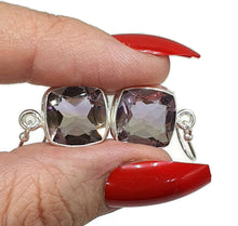 Load image into Gallery viewer, Ametrine Earrings, Sterling Silver, Square Shaped, Mixture of Amethyst &amp; Citrine, Trystine Crystal - GemzAustralia 