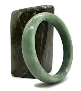 Nephrite Jade Bangle, Solid Green Jade Bangle, Protection Gem, Lucky Gemstone - GemzAustralia 