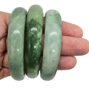 Nephrite Jade Bangle, Solid Green Jade Bangle, Protection Gem, Lucky Gemstone - GemzAustralia 