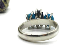 Load image into Gallery viewer, Rough Blue Turquoise &amp; Black Tourmaline Ring, Size 8, Sterling Silver - GemzAustralia 