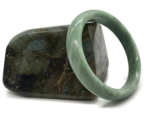 Nephrite Jade Bangle, Solid Green Jade Bangle, Protection Gem, Lucky Gemstone - GemzAustralia 