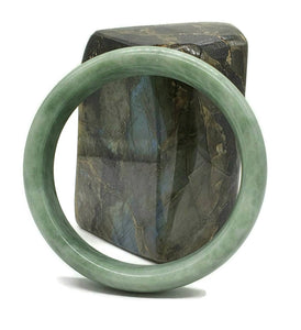 Nephrite Jade Bangle, Solid Green Jade Bangle, Protection Gem, Lucky Gemstone - GemzAustralia 