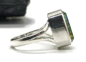 Mystic Topaz Ring, 3 Sizes, Sterling Silver, Rectangle Shaped - GemzAustralia 