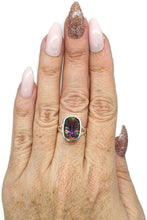 Load image into Gallery viewer, Mystic Topaz Ring, 3 Sizes, Sterling Silver, Rectangle Shaped - GemzAustralia 