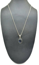 Load image into Gallery viewer, Fluorite Pendant, Sterling Silver, Oval Shaped, Purple &amp; Blue Fluorite - GemzAustralia 