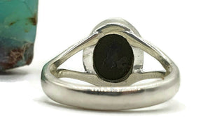 Black Star Sapphire Ring, Size 7, Sterling Silver, Oval Shaped, September Birthstone - GemzAustralia 