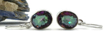 Load image into Gallery viewer, Mystic Topaz Earrings, Sterling Silver, Oval Shaped, Purple / Green Gem - GemzAustralia 