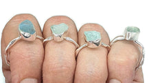 Load image into Gallery viewer, Raw Aquamarine Ring, 4 sizes, Sterling Silver, Rough Gemstone, Raw Aquamarine - GemzAustralia 