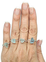 Load image into Gallery viewer, Raw Aquamarine Ring, 4 sizes, Sterling Silver, Rough Gemstone, Raw Aquamarine - GemzAustralia 