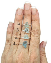 Load image into Gallery viewer, Raw Aquamarine Ring, 4 sizes, Sterling Silver, Rough Gemstone, Raw Aquamarine - GemzAustralia 