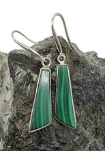 Load image into Gallery viewer, Malachite Earrings, Sterling Silver, Beautiful Rich Green Gemstone - GemzAustralia 