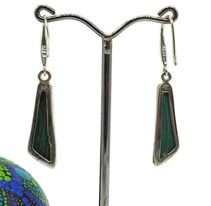 Malachite Earrings, Sterling Silver, Beautiful Rich Green Gemstone - GemzAustralia 