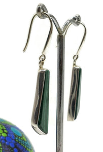 Malachite Earrings, Sterling Silver, Beautiful Rich Green Gemstone - GemzAustralia 