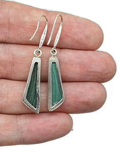 Malachite Earrings, Sterling Silver, Beautiful Rich Green Gemstone - GemzAustralia 