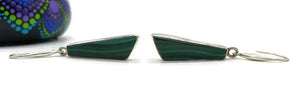 Malachite Earrings, Sterling Silver, Beautiful Rich Green Gemstone - GemzAustralia 