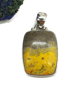 Bumblebee Pendant, Eclipse Jasper, Sterling Silver, Rectangle Shape - GemzAustralia 