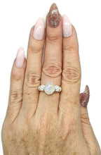 Load image into Gallery viewer, Rainbow Moonstone Ring, 3 Sizes, Sterling Silver, Pear Shaped, Hearts - GemzAustralia 