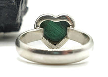 Load image into Gallery viewer, Malachite Heart Ring, Size 7, Sterling Silver, Green Gemstone - GemzAustralia 