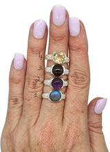 Load image into Gallery viewer, Labradorite, Amethyst, Garnet or Citrine Ring, Sterling Silver - GemzAustralia 