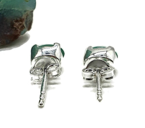 Emerald Studs, Sterling Silver, May Birthstone, Stone of Inspiration - GemzAustralia 