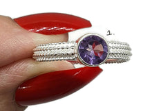 Load image into Gallery viewer, Amethyst, Peridot or Rainbow Moonstone Ring, Sterling Silver - GemzAustralia 