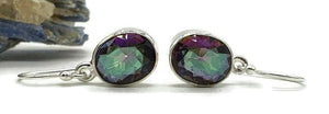 Mystic Topaz Earrings, Sterling Silver, Oval Shaped, Purple / Green Gem - GemzAustralia 