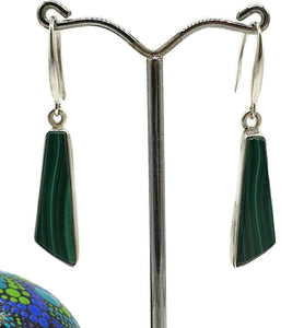 Malachite Earrings, Sterling Silver, Beautiful Rich Green Gemstone - GemzAustralia 