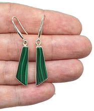 Load image into Gallery viewer, Malachite Earrings, Sterling Silver, Beautiful Rich Green Gemstone - GemzAustralia 