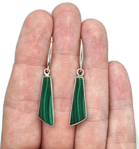 Malachite Earrings, Sterling Silver, Beautiful Rich Green Gemstone - GemzAustralia 