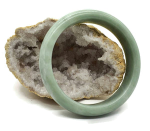 Solid Jade Bangle, Green Nephrite Jade, Protection Gem, Lucky Gem - GemzAustralia 