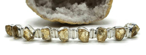 Raw Citrine Bracelet, Sterling Silver, Rough Citrine, November Birthstone - GemzAustralia 