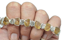 Load image into Gallery viewer, Raw Citrine Bracelet, Sterling Silver, Rough Citrine, November Birthstone - GemzAustralia 