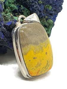 Bumblebee Pendant, Eclipse Jasper, Sterling Silver, Rectangle Shape - GemzAustralia 