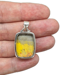 Bumblebee Pendant, Eclipse Jasper, Sterling Silver, Rectangle Shape - GemzAustralia 