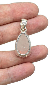 Rose Quartz Pendant, 20 Carats, Sterling Silver, Pear Shape - GemzAustralia 