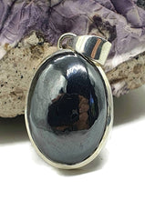 Load image into Gallery viewer, Hematite Pendant, Sterling Silver, Oval Shaped, Iron Oxide Crystal - GemzAustralia 